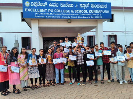 ಎಕ್ಸಲೆಂಟ್ ಕುಂದಾಪುರ: ಅಂತರ್ ಕಾಲೇಜು ಮಟ್ಟದ ಮ್ಯಾನೇಜ್ಮೆಂಟ್ ಪೆಸ್ಟ್ನಲ್ಲಿ ಸಮಗ್ರ ರನ್ನರ್ಅಫ್ ಪ್ರಶಸ್ತಿ.