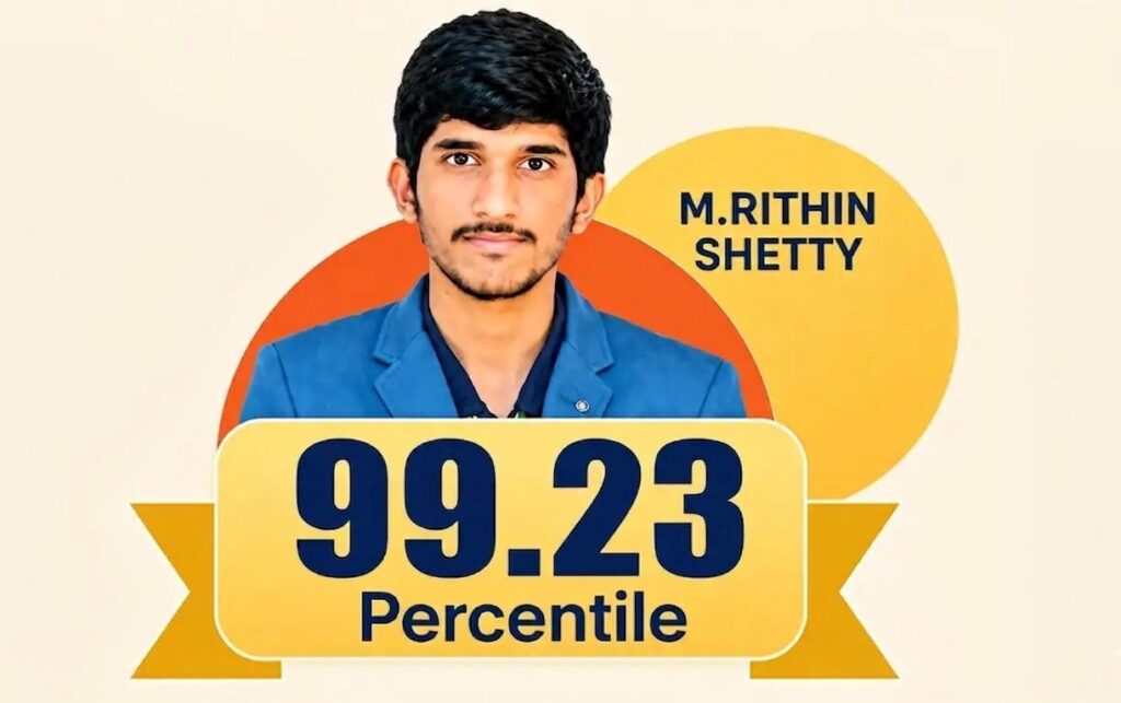 JEE ಪರೀಕ್ಷೆಯಲ್ಲಿ ದೇಶಕ್ಕೆ 1005ನೇ ರ್ಯಾಂಕ್ ಪಡೆದ ರಿತಿನ್ ಶೆಟ್ಟಿ